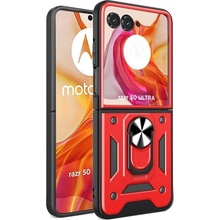 PROTEMIO RING Kryt s držákem pro Motorola Razr 50 Ultra červený 81949