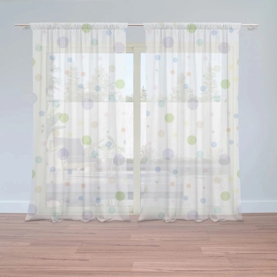 Sablio Záclony Farebné bodky: 2ks 150x250cm