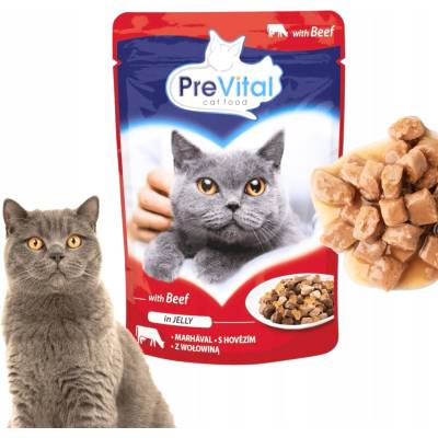 PREVITAL hovädzie v želé pre mačky 100 g