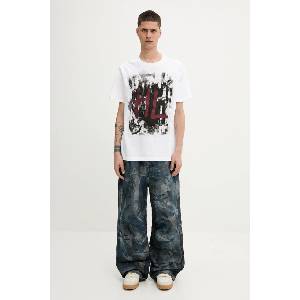 Helmut Lang Памучна тениска SCRIBBLE. T3. MAL. LT (P02HM510)
