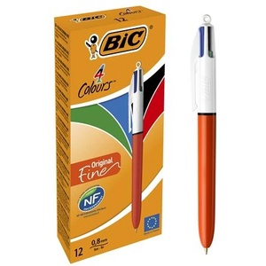 BIC Химикалка, 0, 3 мм, с бутон, четири цвята, BIC "4 Colours Fine" 982867 (982867)