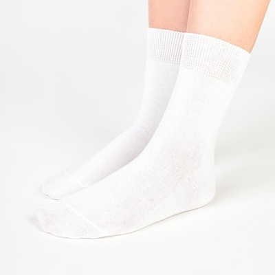Antibakteriálne 100% bavlnené ponožky 155 biela