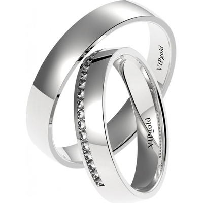 VIPgold Svadobné obrúčky 7422 biele zlato