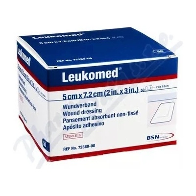 Leukomed 5 x 7,2 cm 50 ks netkané krytí s polštářkem