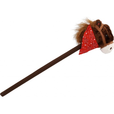 Hobby Horse plyšový kůň na tyči 80cm Teddies se zvukem hnědý