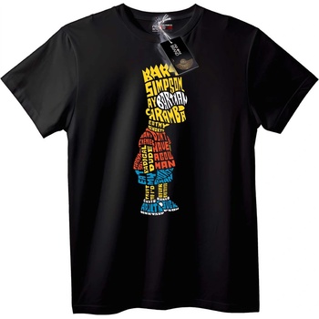 NOONEBRAND Тениска Барт Симпсон словесно изкуство - 5XL, Black