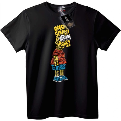 NOONEBRAND Тениска Барт Симпсон словесно изкуство - 5XL, Black