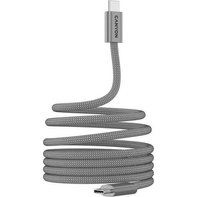 Canyon CCMG60AB15 USB-C / USB-C magnet PD 60 W opletený 1m šedý
