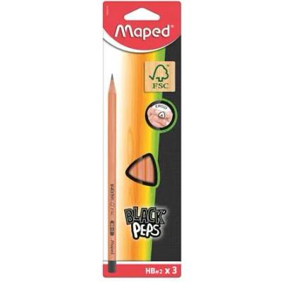 Maped Графитен молив, HB, FSC 100, триъгълен, MAPED "BlackPeps" 850011FC (850011FC)
