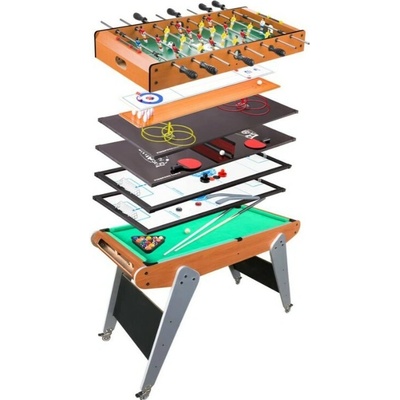 Hütermann Herní stůl 8v1 fotbal, hokej, ping pong, kulečník, bowling a další, 120 cm x 58 cm x 72 cm