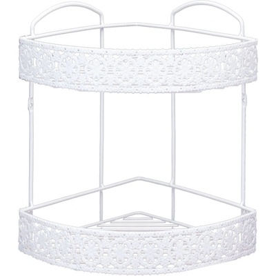 Tekno-Tel ПОСТАВКА ЗА БАНЯ 2 нива, ъгъл с декор. , бяло (7777150056)