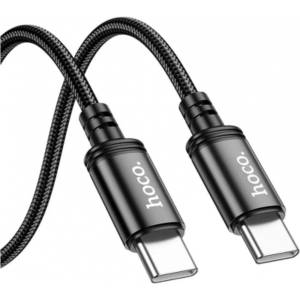 hoco. X89 3A 60W зарядно устройство с кабел Type-C - Type-C, черен, 2 м