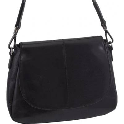 Mercucio dámská kožená crossbody kabelka černá 250706