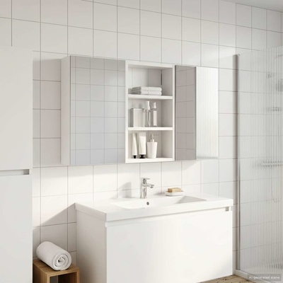 vidaXL Комплект шкафове за баня с рафт с врата 3 pcs 90 x 10, 5 x 50 см (3403664)