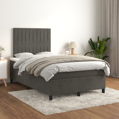 Petrashop 3143134 boxspring postel s matrací tmavě šedá samet