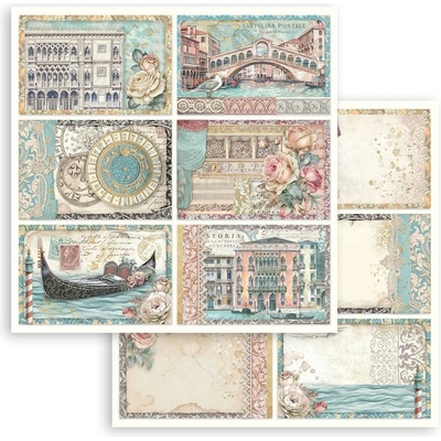 Stamperia papír na scrapbook oboustranný Venice City of Art 6 karet