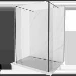 Mexen Kioto самостоятелна душ стена 145 x 30 x 30 см, прозрачна, черна - 800-145-030-222-70-00-030 (800-145-030-222-70-00-030)