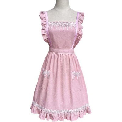 Cakesicq Zástěra kuchyňská světle růžová retro s kytičkama