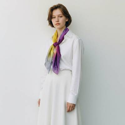 Jana Melichová šatka fialovo-žlto-šedá
