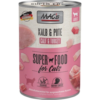 Mac´s Cat Teľacie a morčacie 12 x 400 g