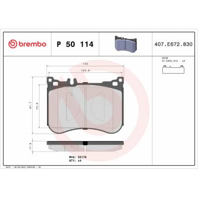 BREMBO Sada brzdových doštičiek P 50 114