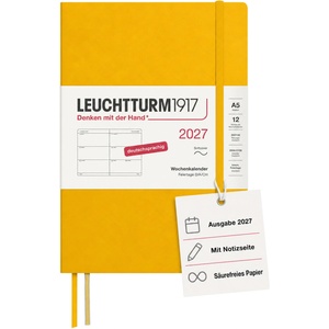 Leuchtturm1917 Weekly Calendar 2027 Medium (A5) - 145 x 210 mm - 12 months - January-December 2027 - 1 week per double page - 80 g/m2 paper with high ink compatibility - 400129 (400129)