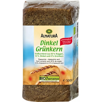 Alnatura Bio Chléb celozrnný žitný se špaldou 4% zelené špaldy 500 g