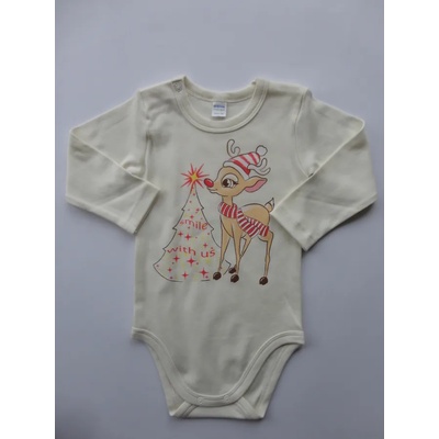 САЛИ / Индиго Кидс Боди с дълъг ръкав, интерлог, екрю, 68