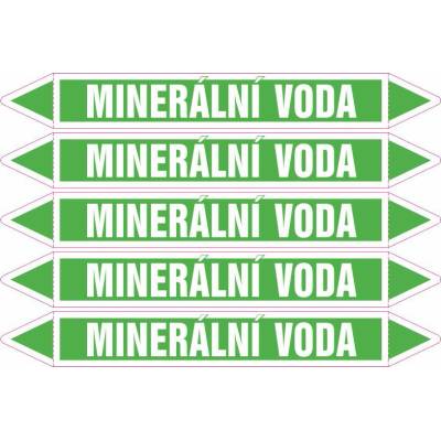 Grafiko | Minerální voda - dle ČSN 13 0072 - Materiál fólie s ochrannou laminací, Rozměr aršík 5ks šipka 350x52mm