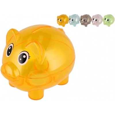 Teddies Pokladnička - Prasátko průhledné - 10 cm - mix druhů