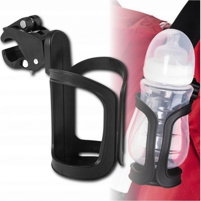 Camerazar Univerzální Držák na Láhev nebo Hrnek pro Kočárek a Kolo Odolný Plast 15x8 cm