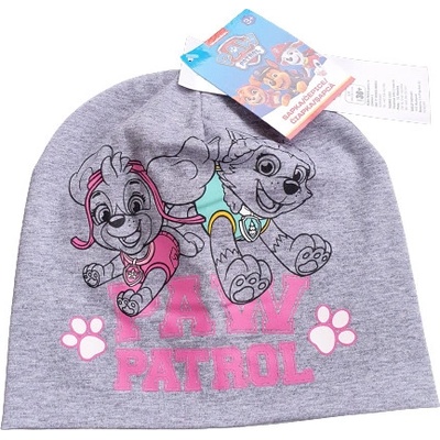 dětské bavlněné čepice Paw Patrol šedá /holka