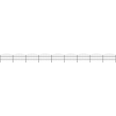 vidaXL Zahradní plot s hroty ocel (0,75–1) x 15,3 m černý
