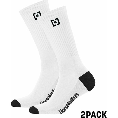 Horsefeathers CREW SOCKS 2PACK Biela Čierna