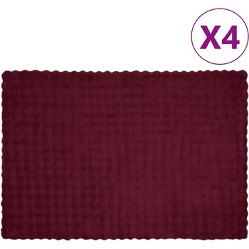 vidaXL Пухено одеяло от зайче 4 pcs Бордо червен 150 x 220 cm (42021854)