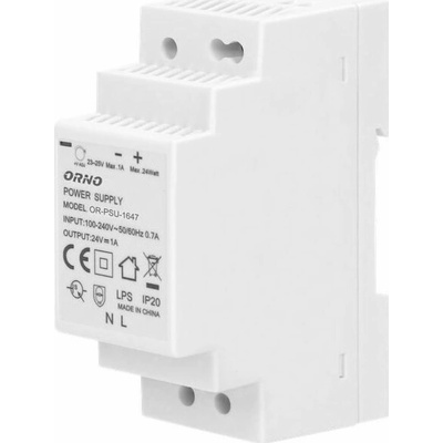 Napájecí zdroj na lištu DIN 24VDC, 1A, 24W, šířka 2 moduly