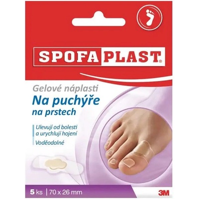 3M SPOFAPLAST č.911 Gélová náplasť na pľuzgiere na prstoch 70 x 26 mm 5 ks