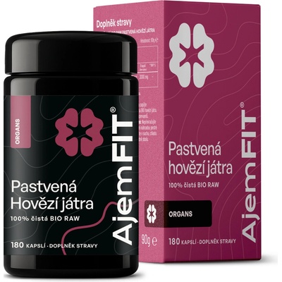AjemFIT BIO Raw Hovězí Játra 180 kapslí