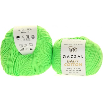 Gazzal Baby Cotton 3427 neon zelená