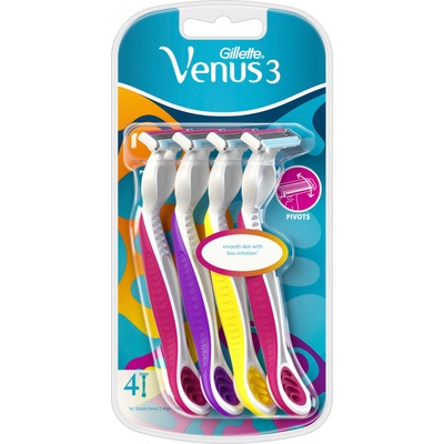 Gillette Venus 3 Дамска самобръсначка Multi, 4 броя