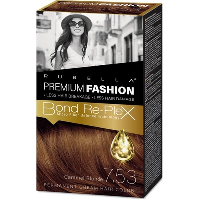 Rubella premium fashion Permanentná farba na vlasy krémová Karamelová blond 7,53 50/50/30 ml