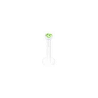 Šperky4U piercing do brady labreta zelený zirkon LB01042-G