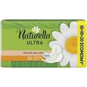 Naturella Дамски превръзки с крилца Naturella Ultra - Normal, с лайка, 20 броя