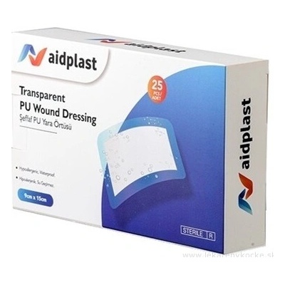 Victoreks Health Products Ltd. Aidplast Náplast na rány sterilní voděodolná (9 x 15 cm) 25 náplastí