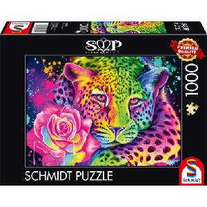Schmidt Spiele Пъзел Schmidt от 1000 части - Неонов леопард (58514)
