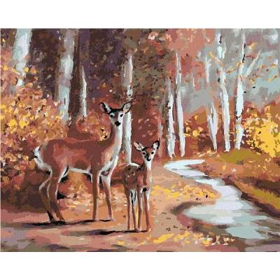 zuty Malování Podle Čísel Laň S Mládětem D. Rusty Rust 40 x 50 Cm Plátno Rám