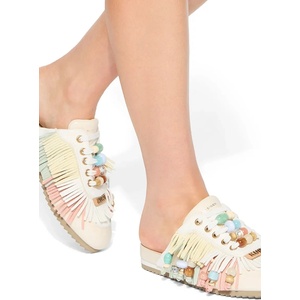 Kurt Geiger London чехли сабо дамски от кожа Islington P Fringe Mule (5854145019)