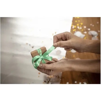 Brother P-Touch 12mm mint green/gold ribbon tape (TZERM34)