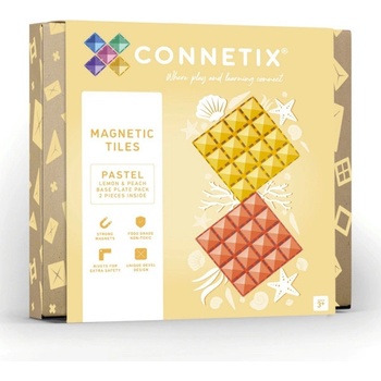 Connetix Pastel Lemon & Peach Base Plate 2 ks základny