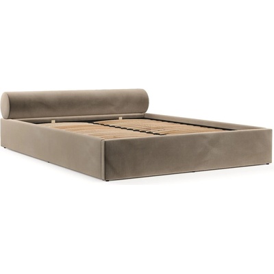 Maison de Reve Светлокафяво двойно легло 200x200 cm тапицирано с място за съхранение с включена подматрачна рамка Solvo - Maison de Rêve (SOLVO200_MDR_P0_PAR03_M0_NF_T0_L1)
